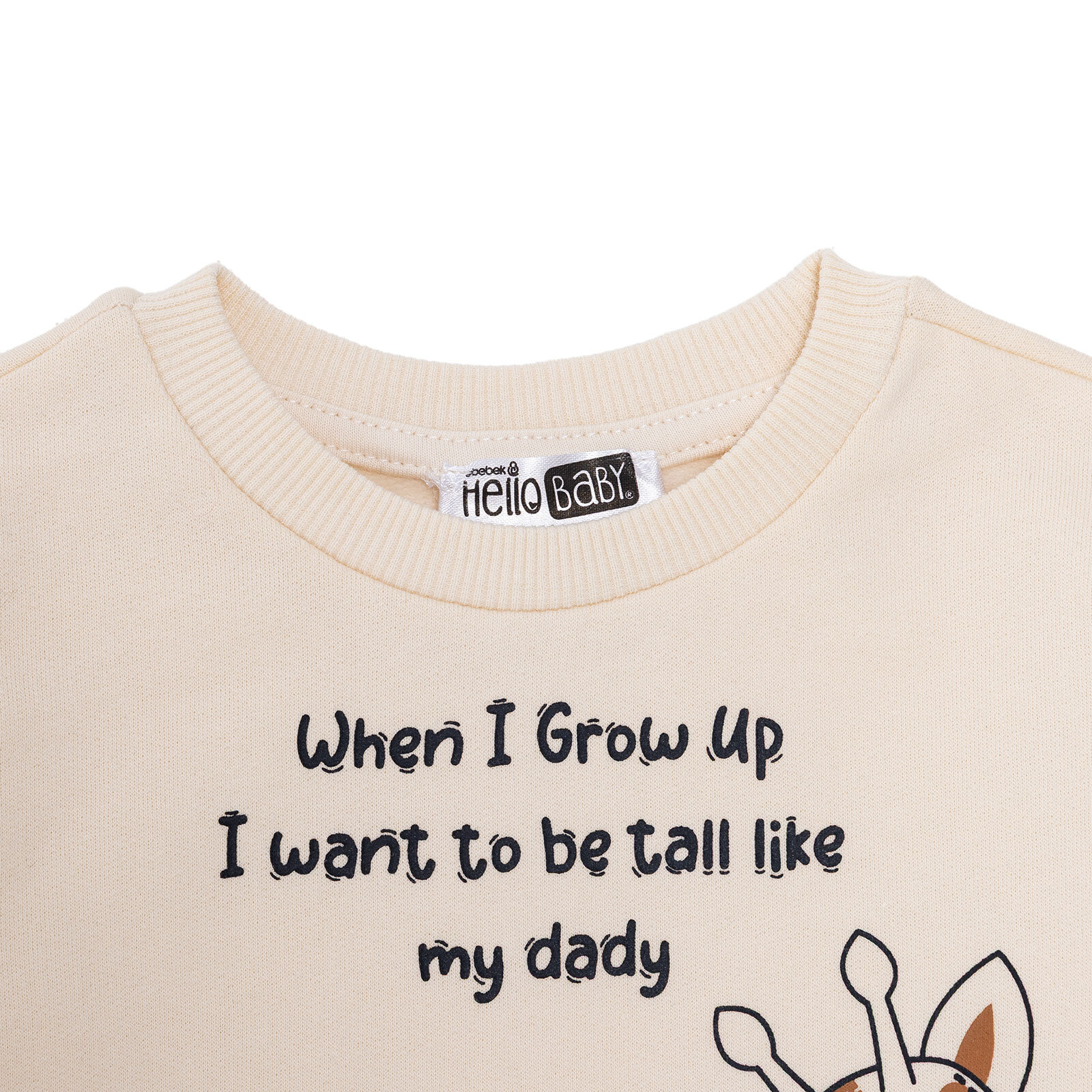 Erkek Bebek Uzun Kol Tshirt Bisiklet Yaka Uzun Kol